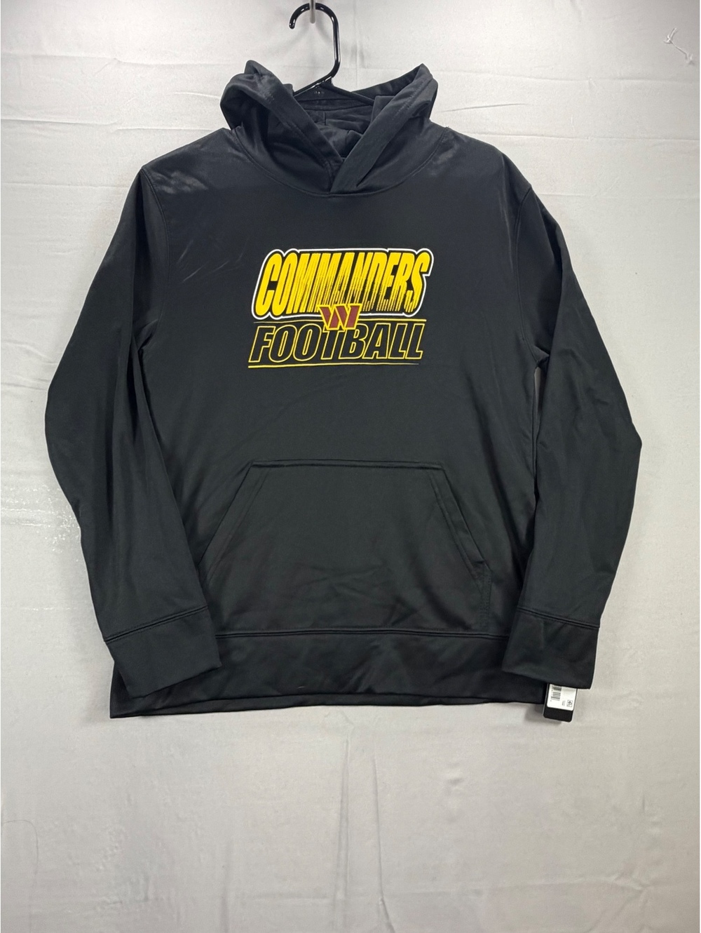 Youth NFL Team Apparel Commanders Football Black Polyester Hoodie Size Large